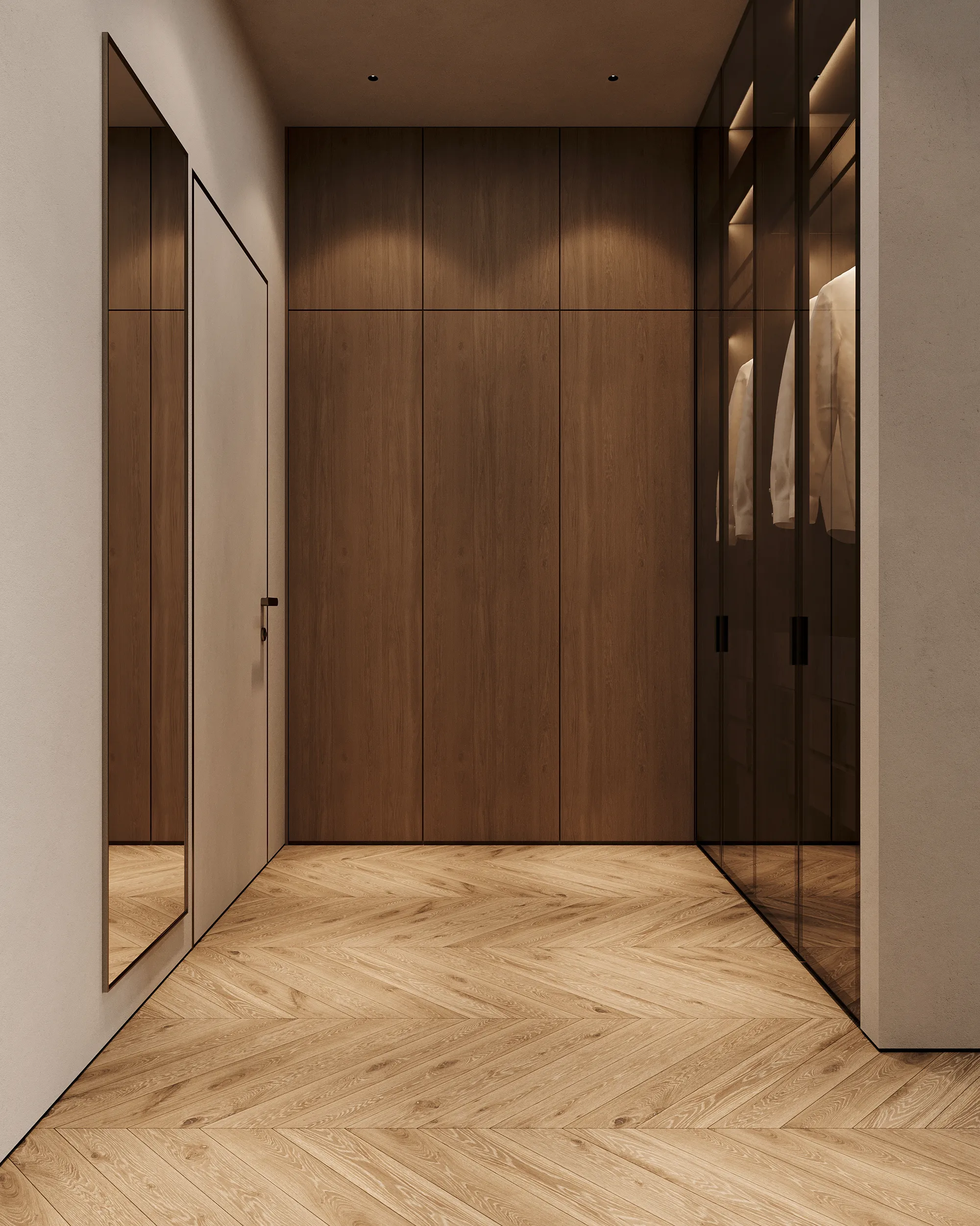 Open-plan apartment interior showcasing modern architecture and design